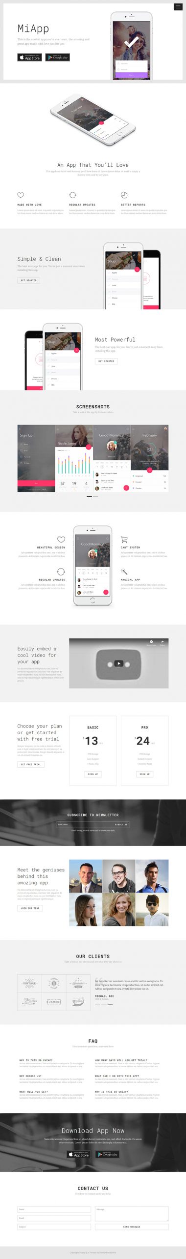 Free MiApp Website Template