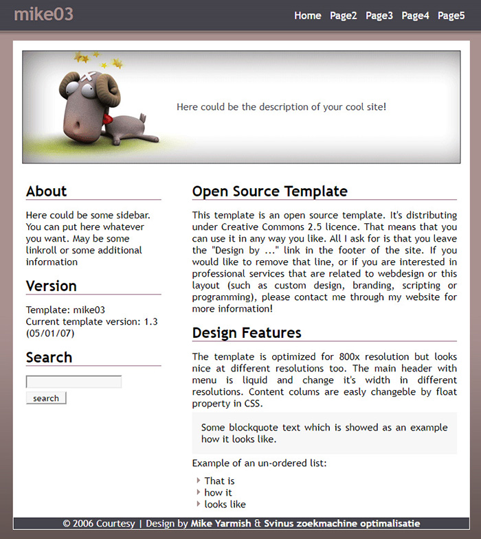 Free mike03 Website Template