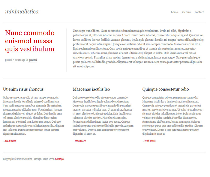 Free minimalistica Website Template