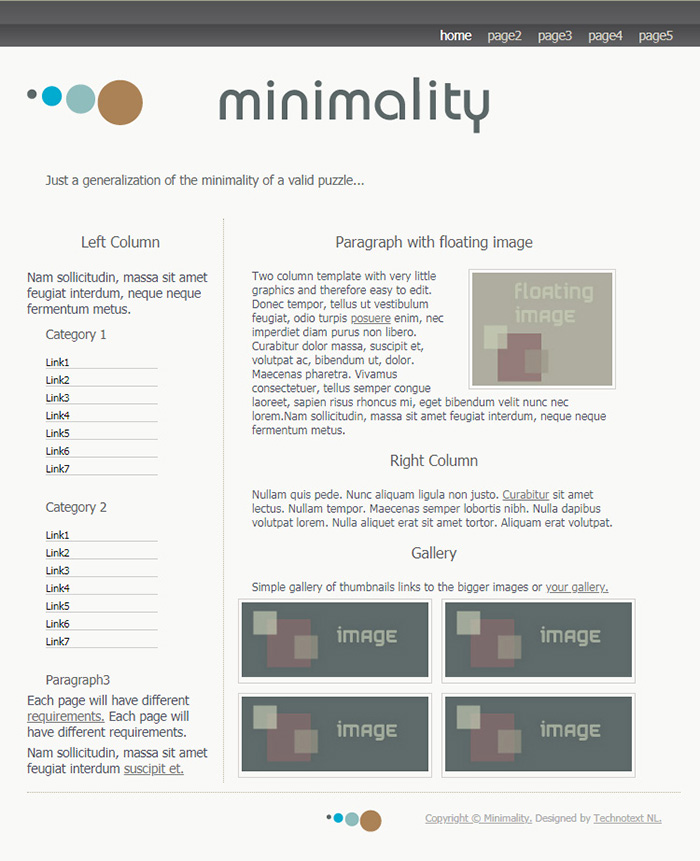 Free minimality Website Template