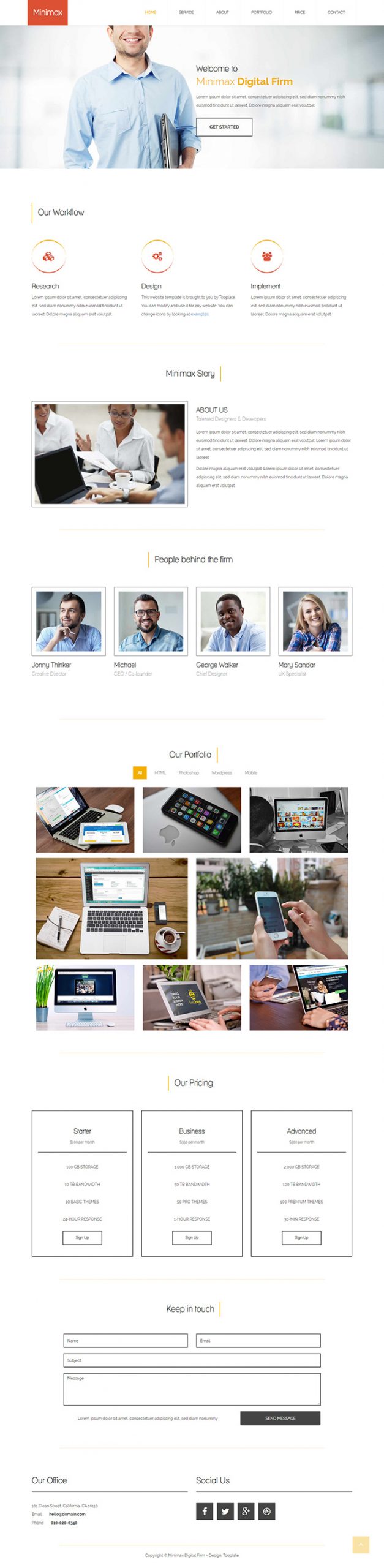 Free Minimax Website Template
