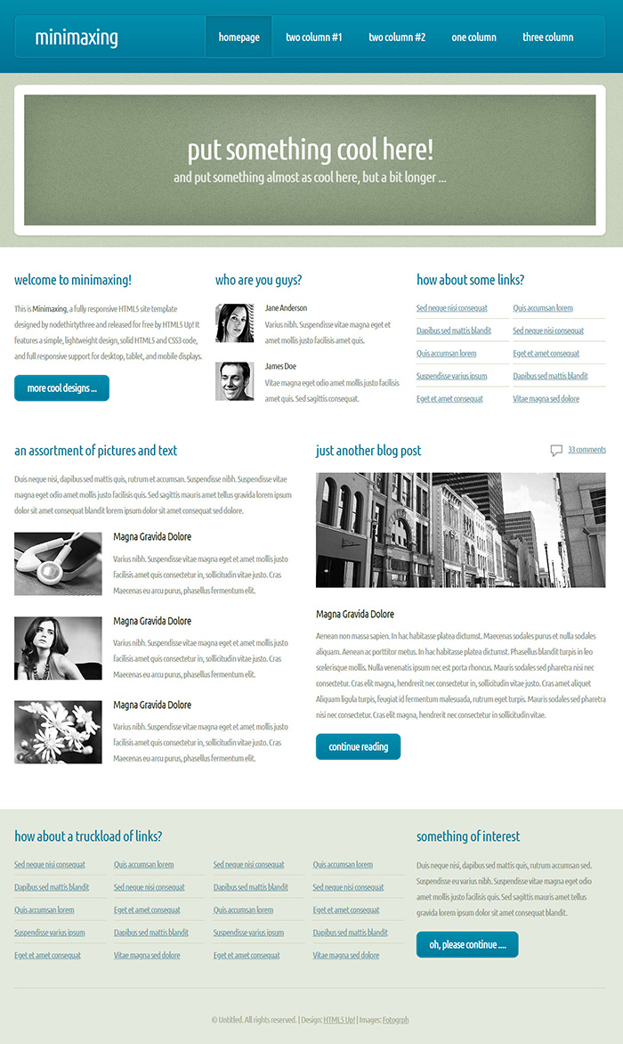 Free Minimaxing Website Template