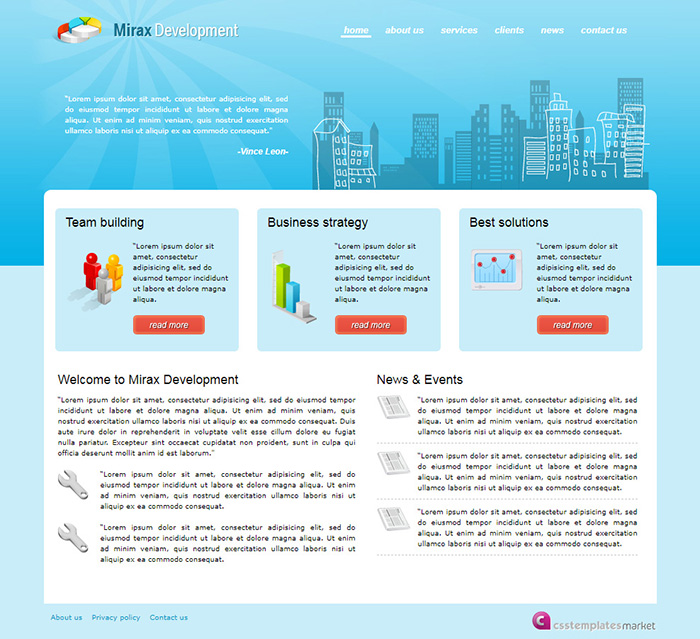 Free Mirax Development Website Template