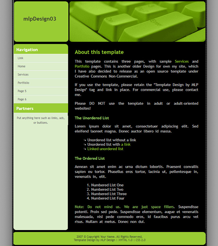 Free mlpDesign03 Website Template