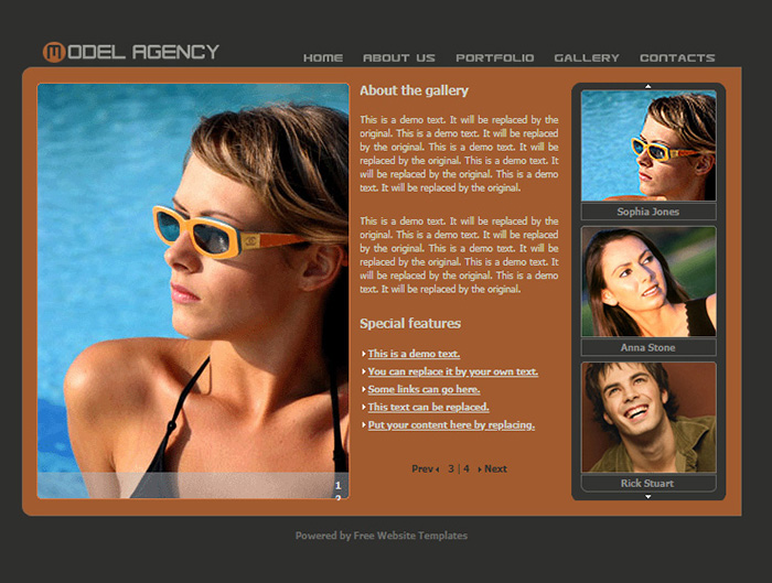 Free Model Agency Website Template