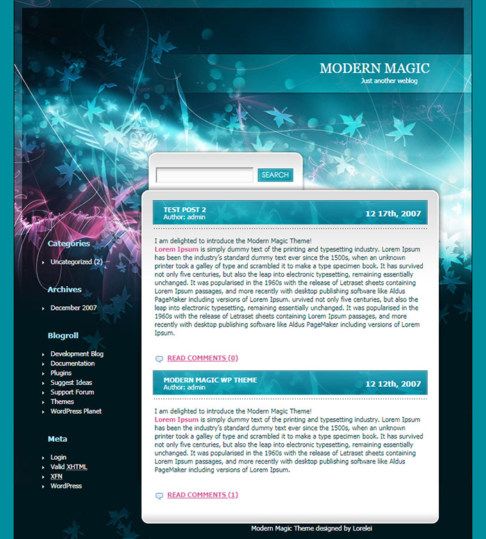 Free Modern Magic Website Template