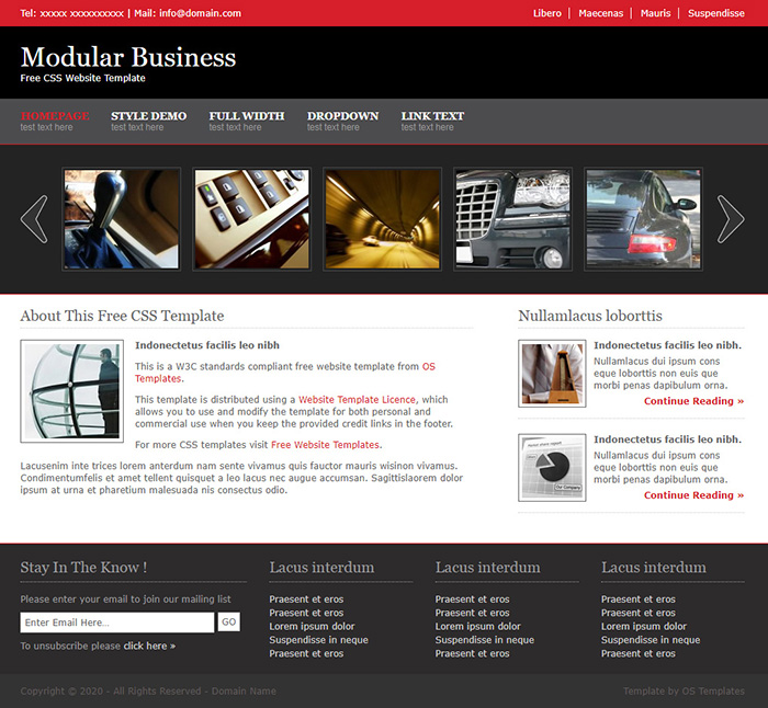 Free Modular Business Website Template