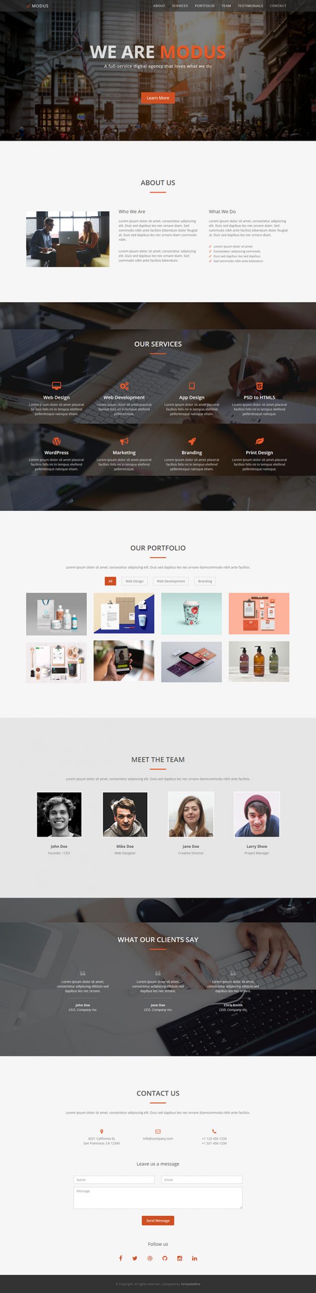 Free Modus Website Template