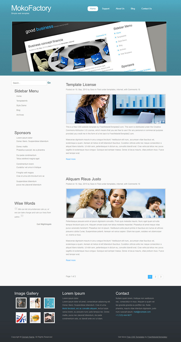 Free MokoFactory Website Template