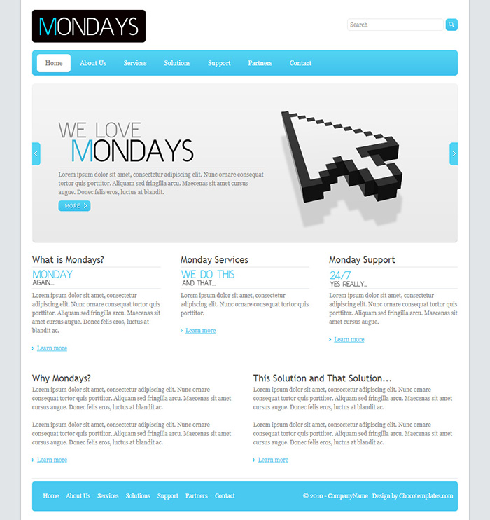 Free Mondays Website Template