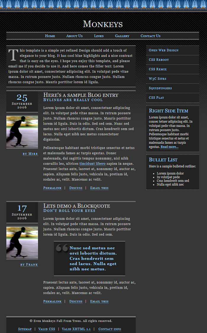 Free Monkeys Website Template