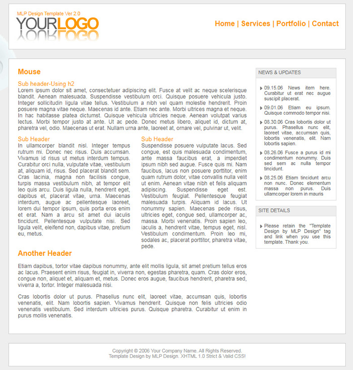 Free Mouse Website Template