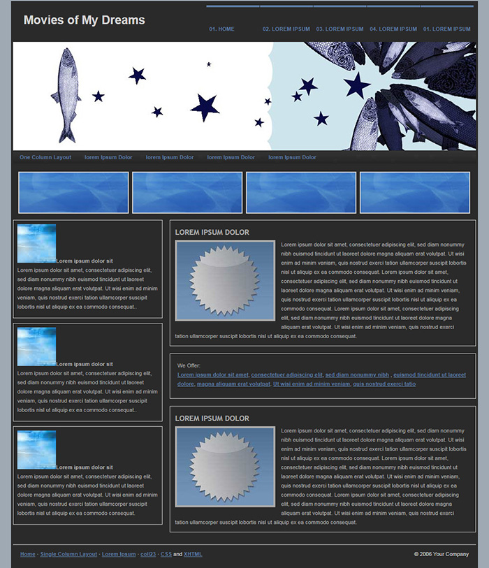 Free Movies of My Dreams Website Template