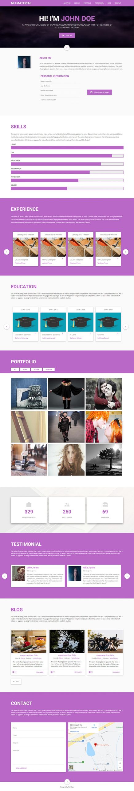 Free MU Material Website Template