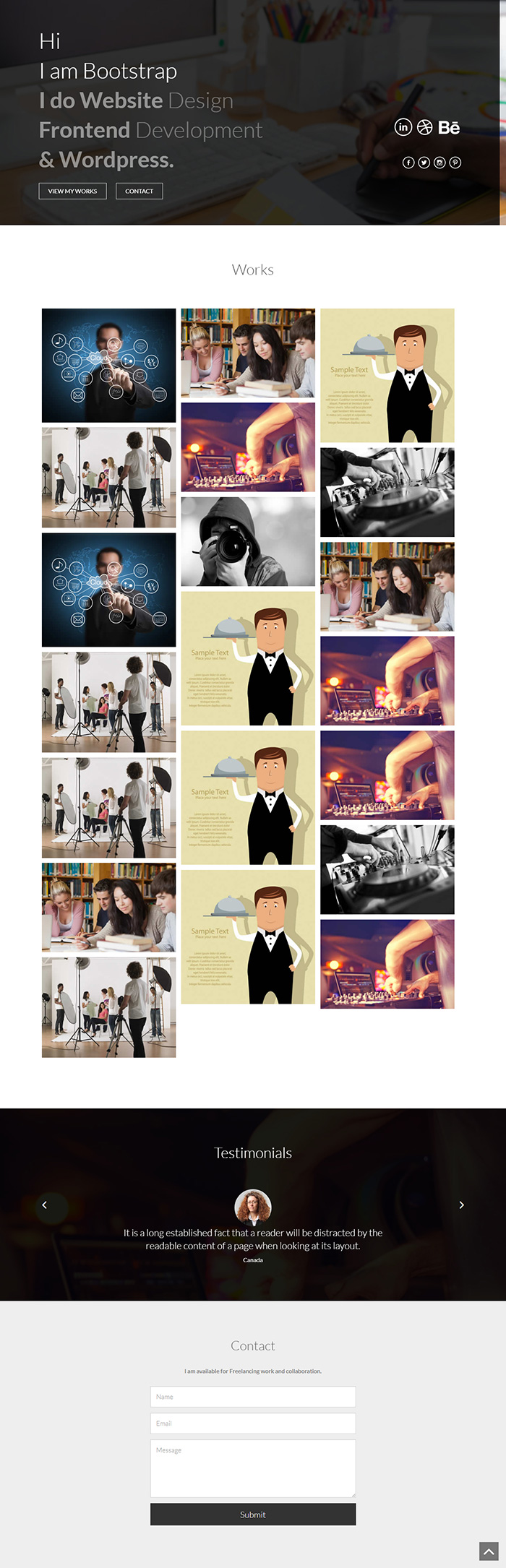 Free MyPortfolio Website Template