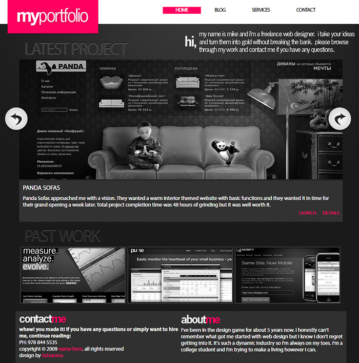 Free myportfolio Website Template