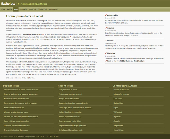 Free Natheless Website Template