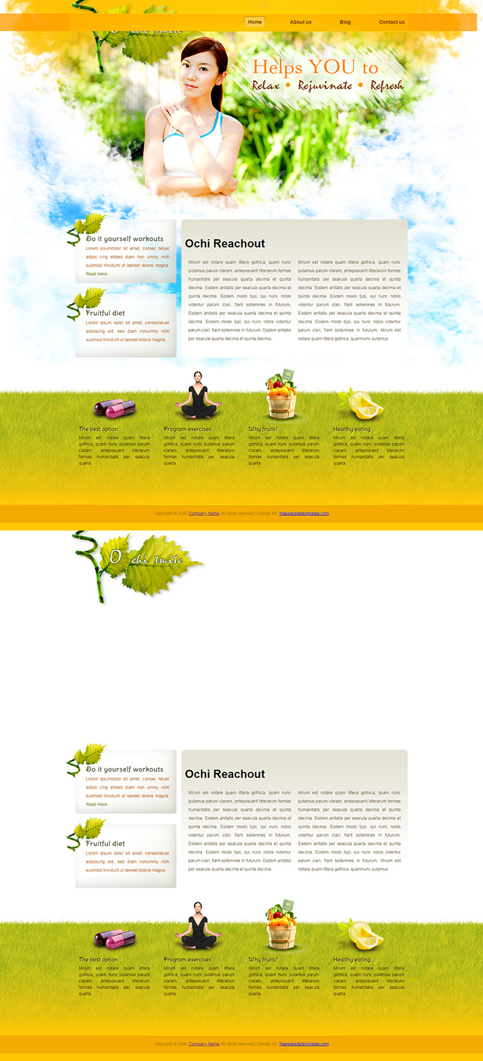 Free Natural Health Website Template