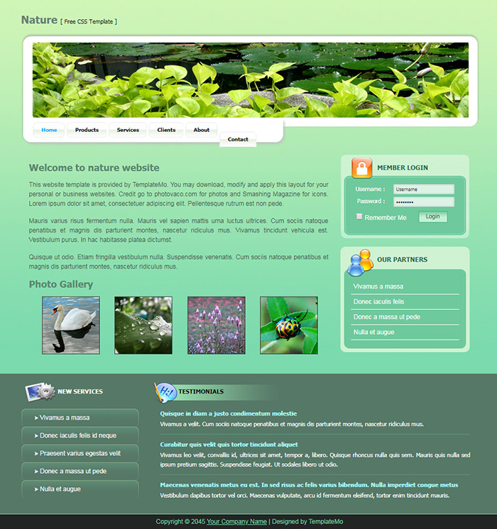 Free Nature Website Template