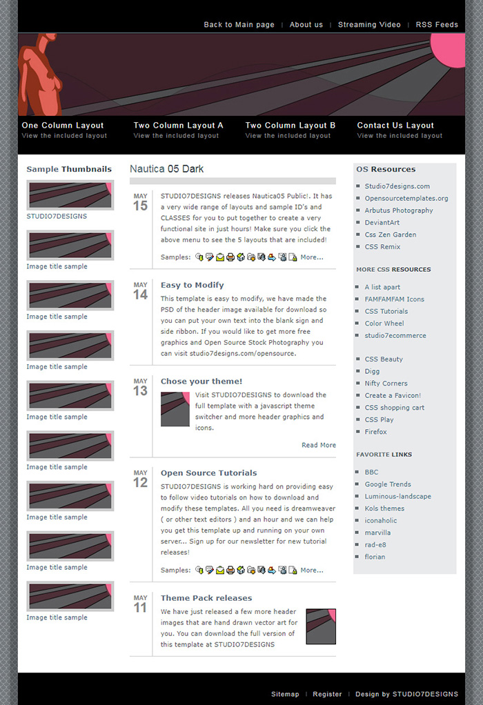 Free Nautica 05 Dark Website Template