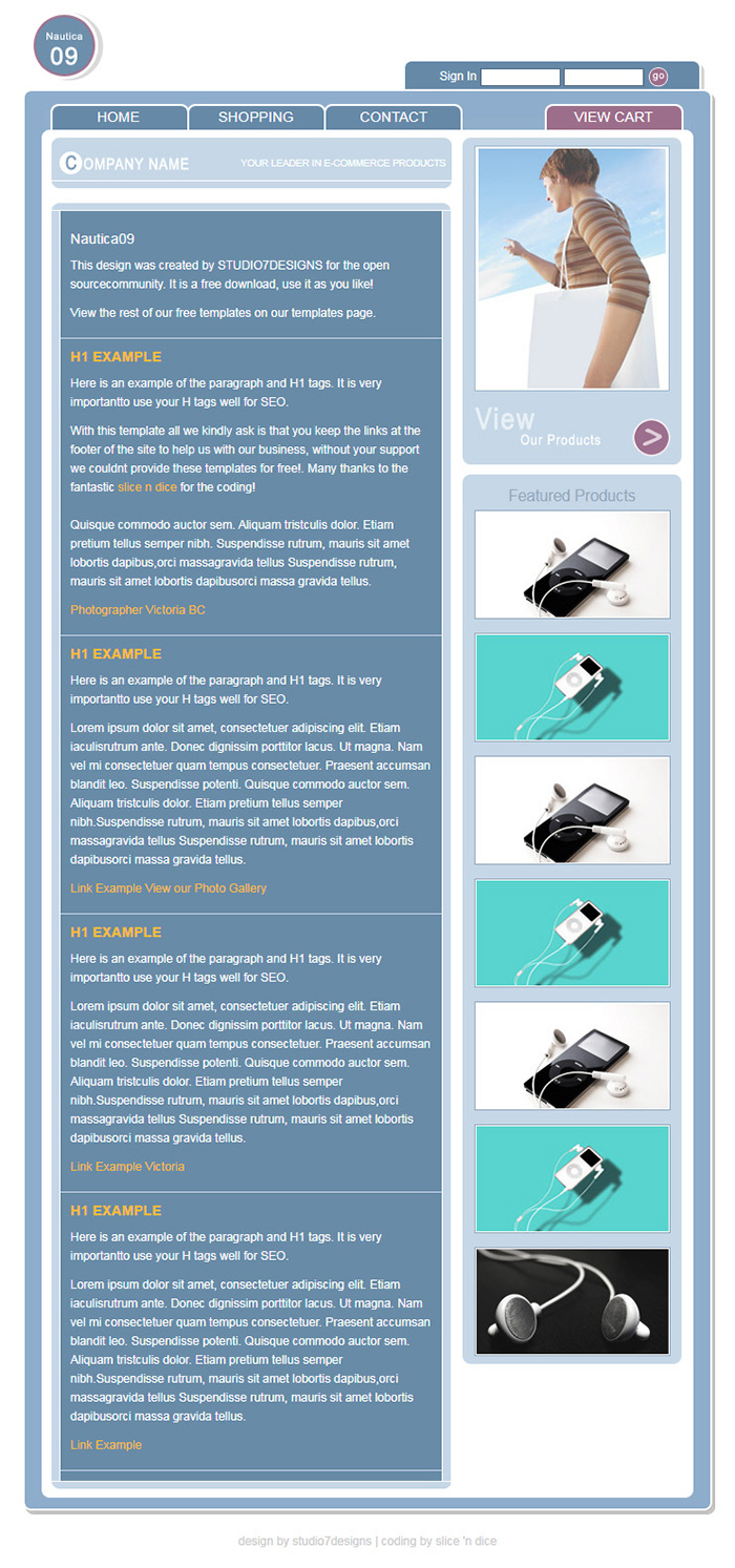 Free Nautica 09 Website Template