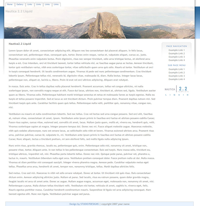 Free Nautica 2.2 Liquid Website Template