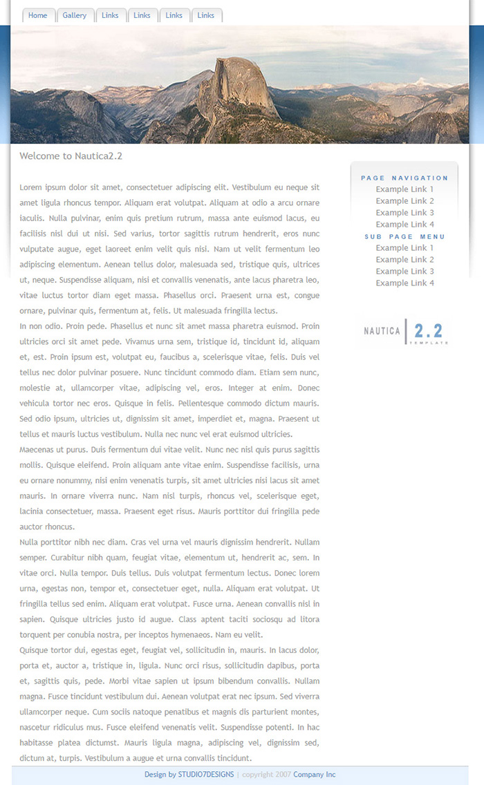 Free Nautica 2.2 Website Template