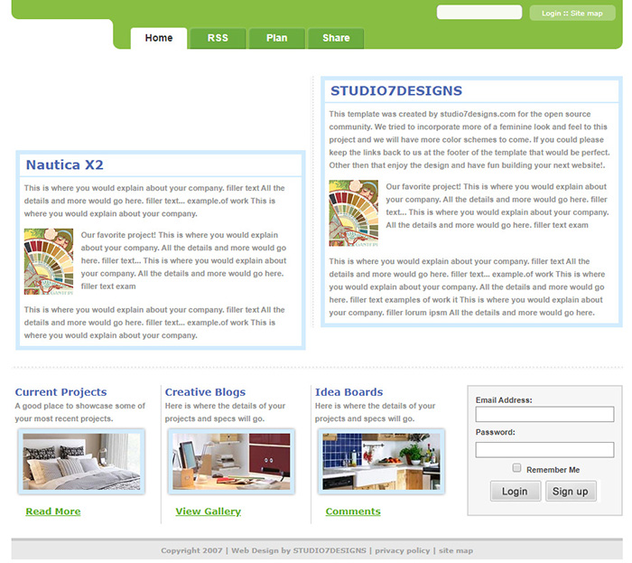 Free Nautica X2 Website Template
