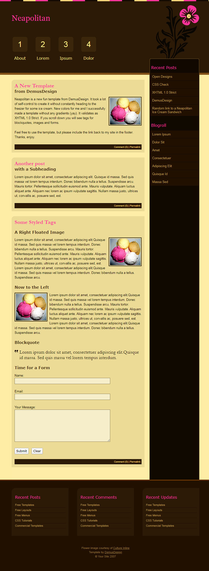 Free Neapolitan Website Template