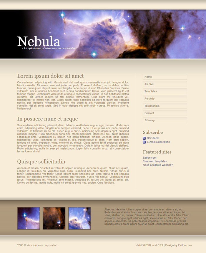 Free Nebula Website Template