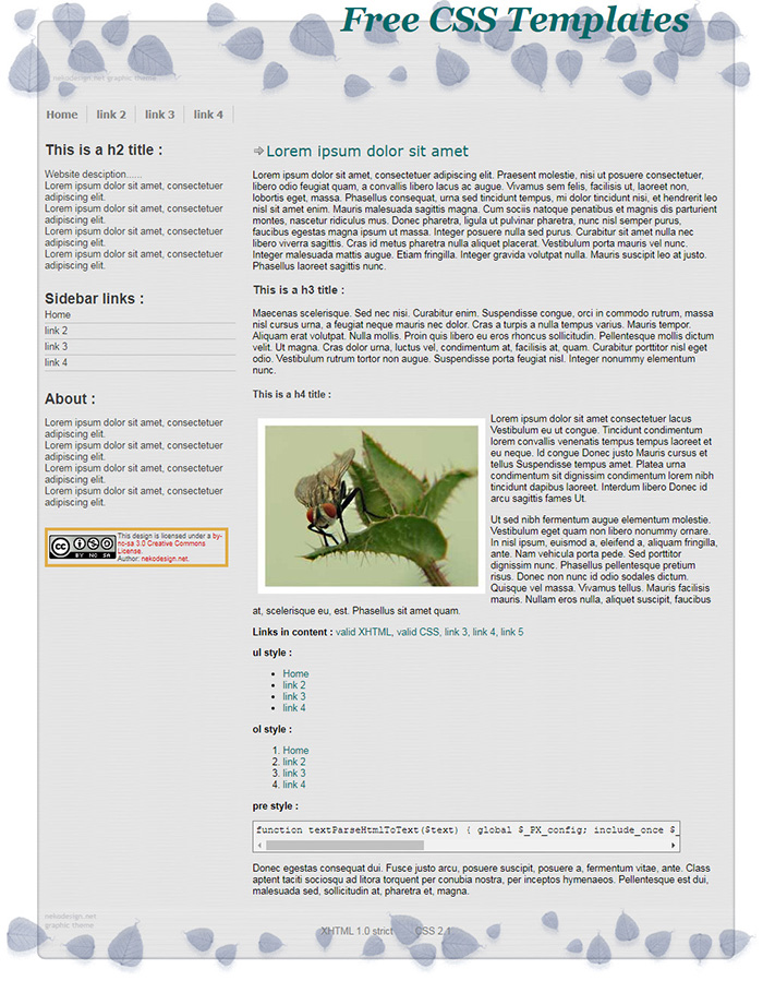 Free Neko01 Website Template