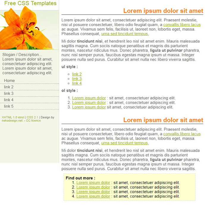 Free Neko07 Website Template