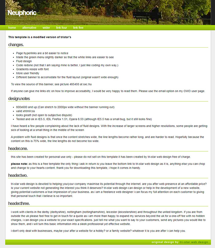 Free Neuphoric Website Template