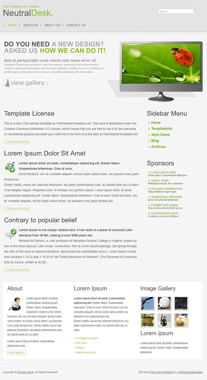 Free NeutralDesk Website Template