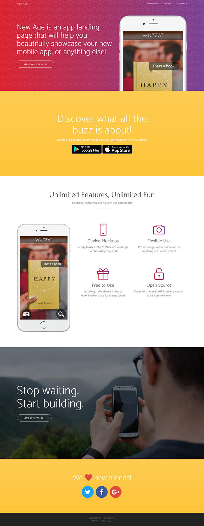 Free New Age Website Template