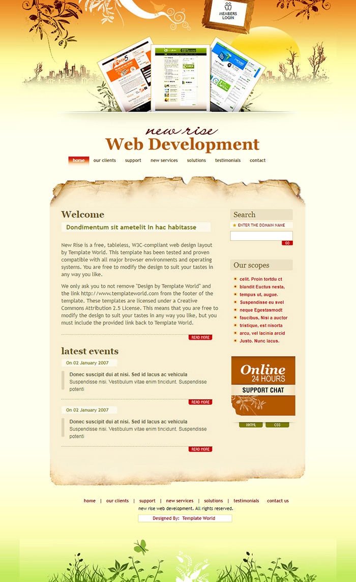 Free New Rise Website Template