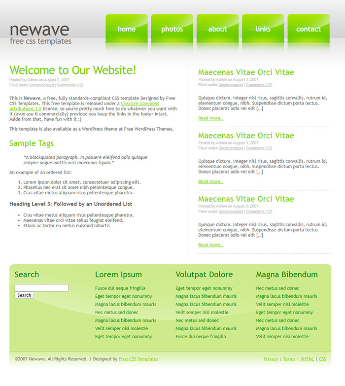 Free Newave Website Template