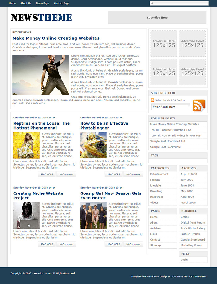 Free NewsTheme Website Template