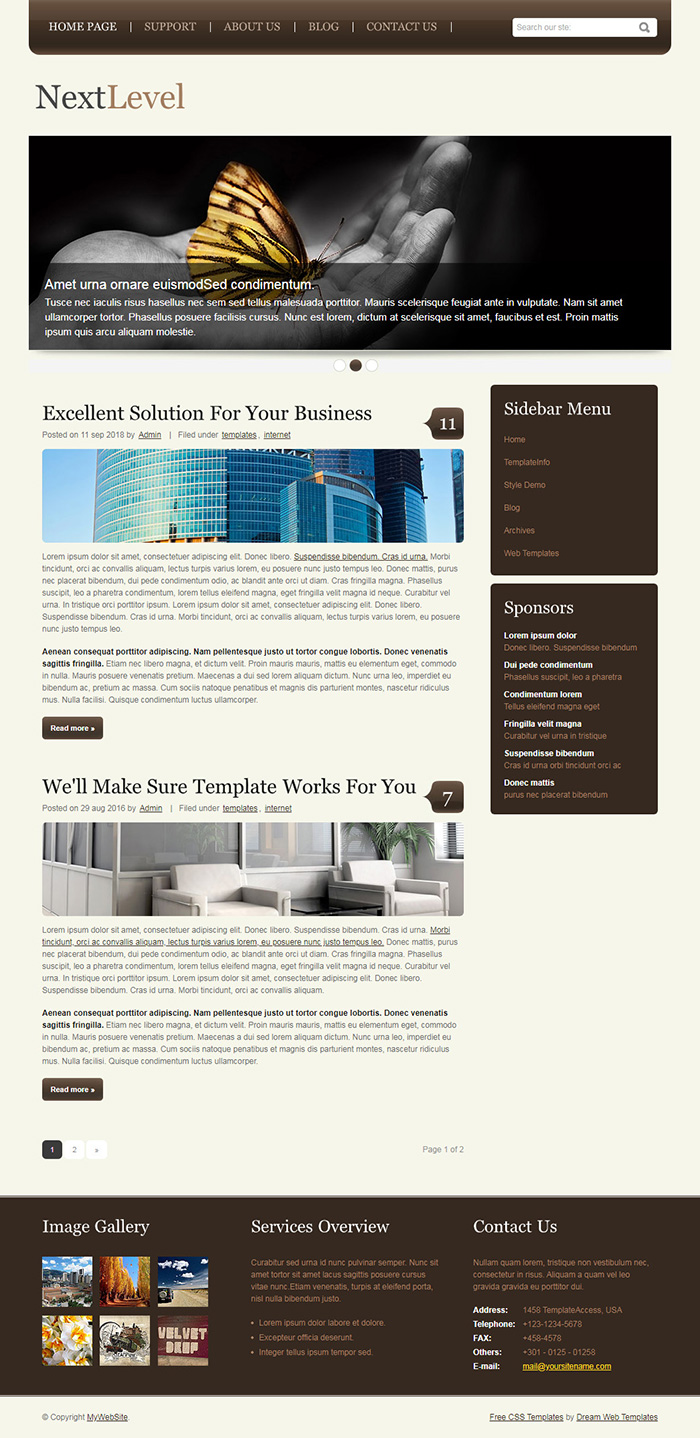 Free NextLevel Website Template