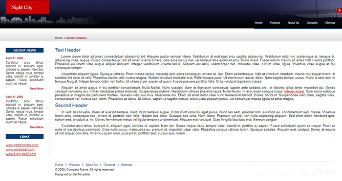 Free Night City Website Template