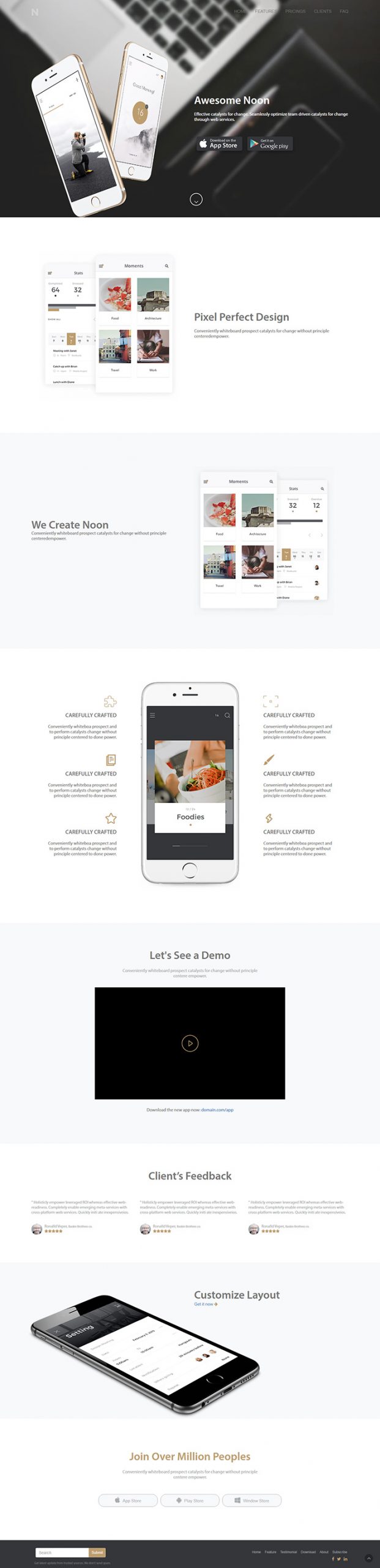 Free Noon UI Kit Website Template