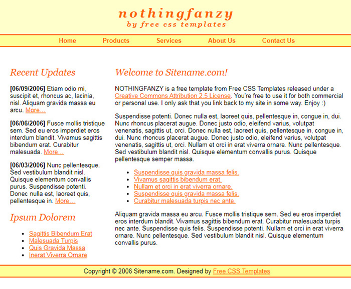 Free Nothingfanzy Website Template