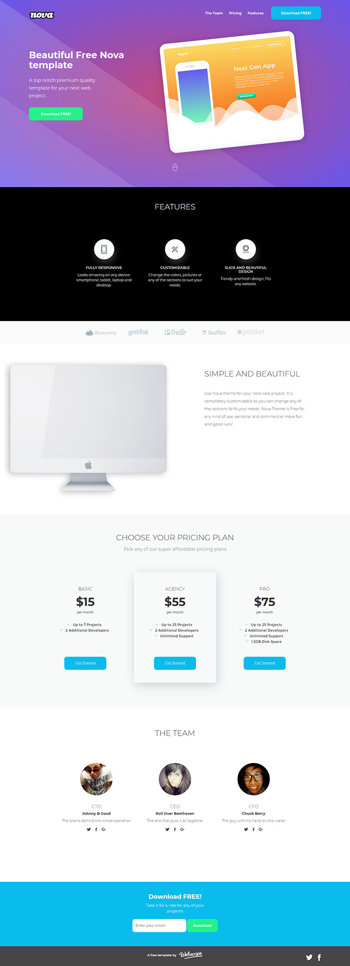 Free Nova Website Template