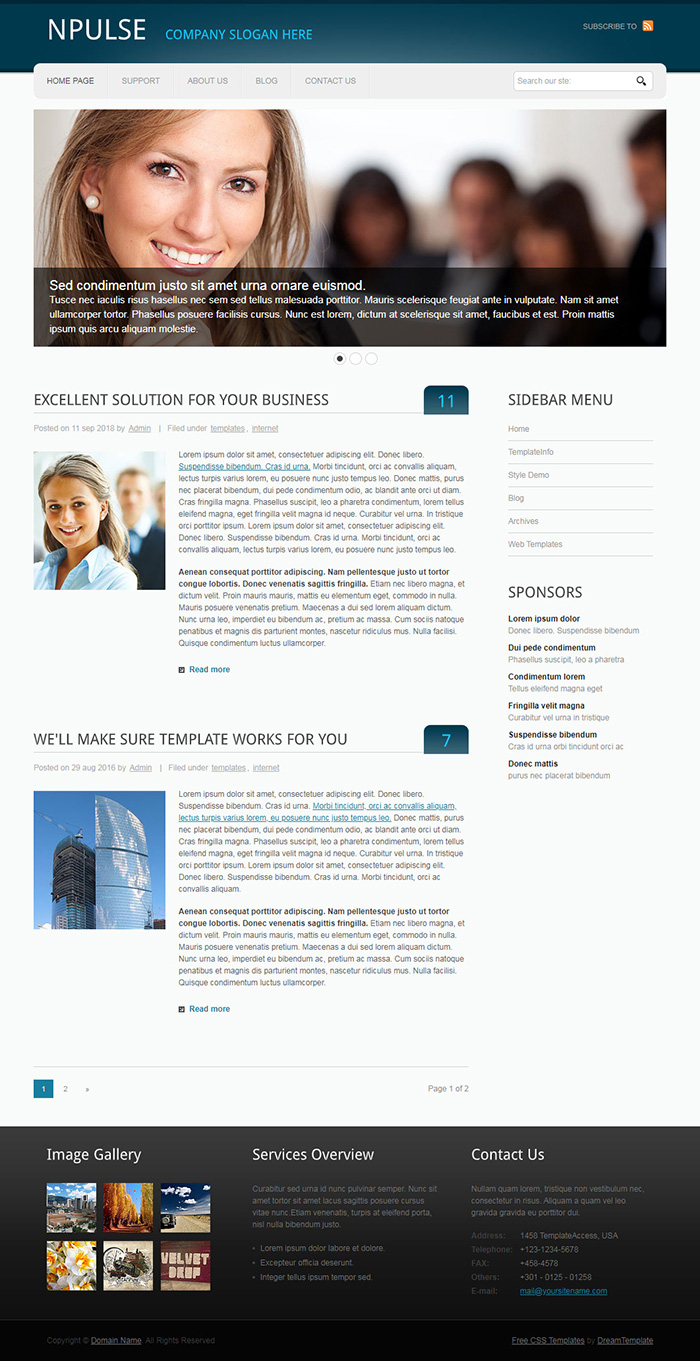 Free Npulse Website Template