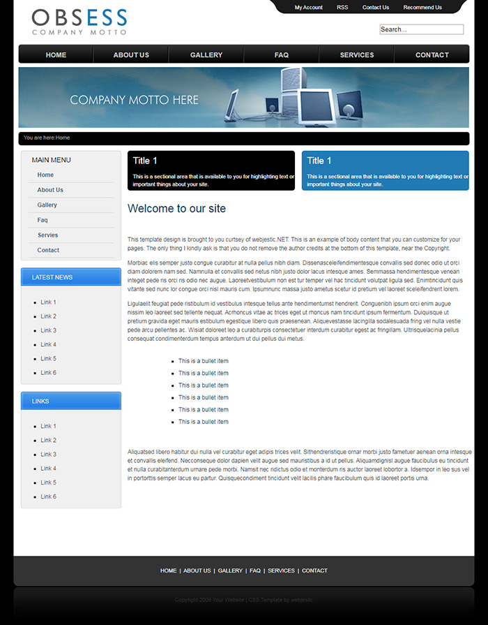 Free Obsess Website Template