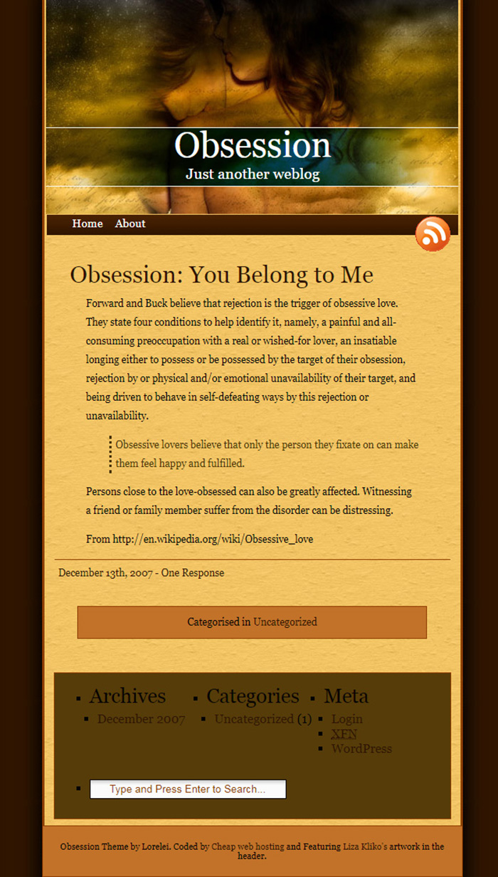 Free Obsession Website Template