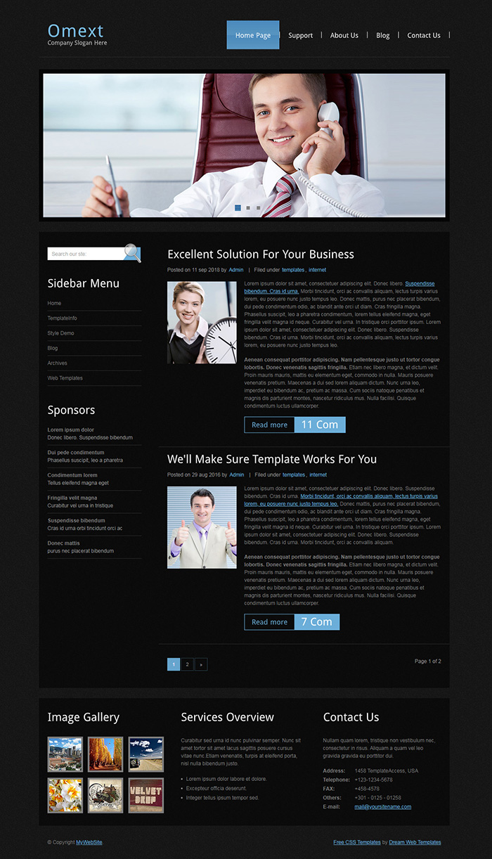 Free Omext Website Template