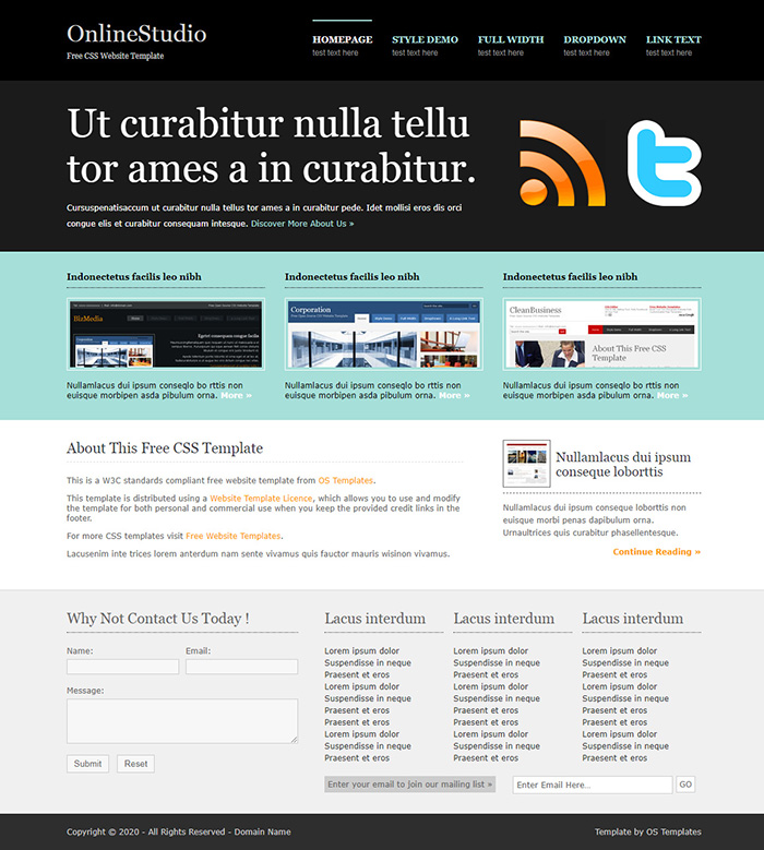 Free OnlineStudio Website Template