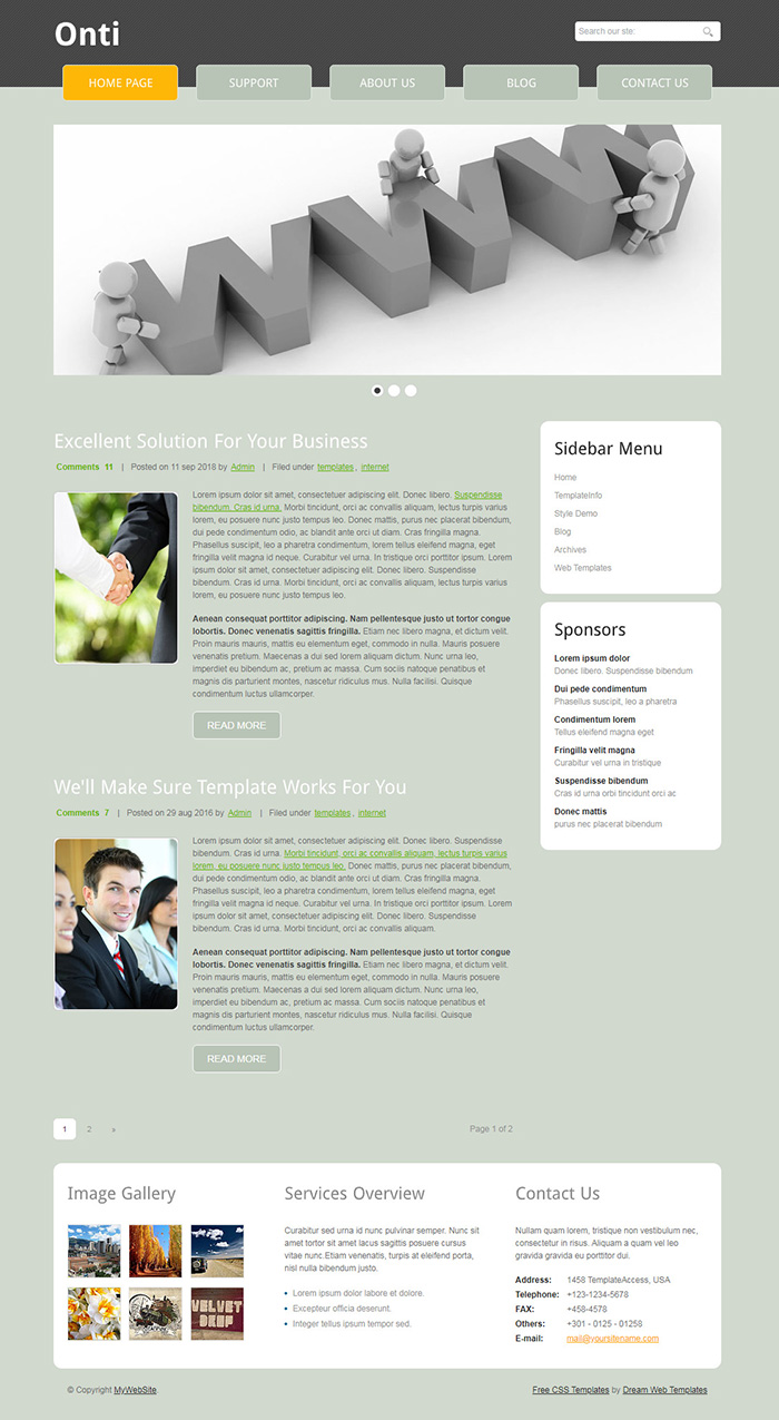 Free Onti Website Template