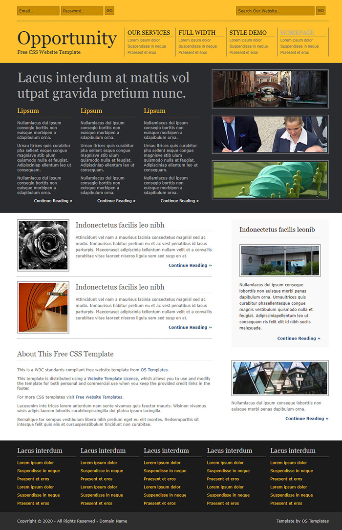 Free Opportunity Website Template
